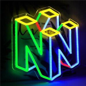 N64 Nintendo 64 LED Neon Light Game Sign Room Classic Retro System Console Gamer